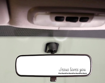 Jesus loves you car decal, Christian car decal, car mirror decal, faith sticker gift, Jesus loves you with heart vinyl decal, tiny decal