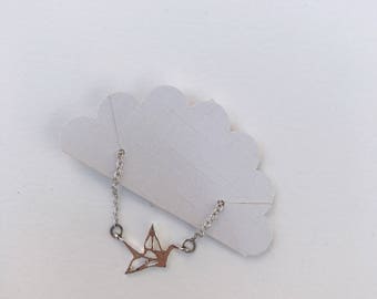 Oragami Crane Bracelet / Silver