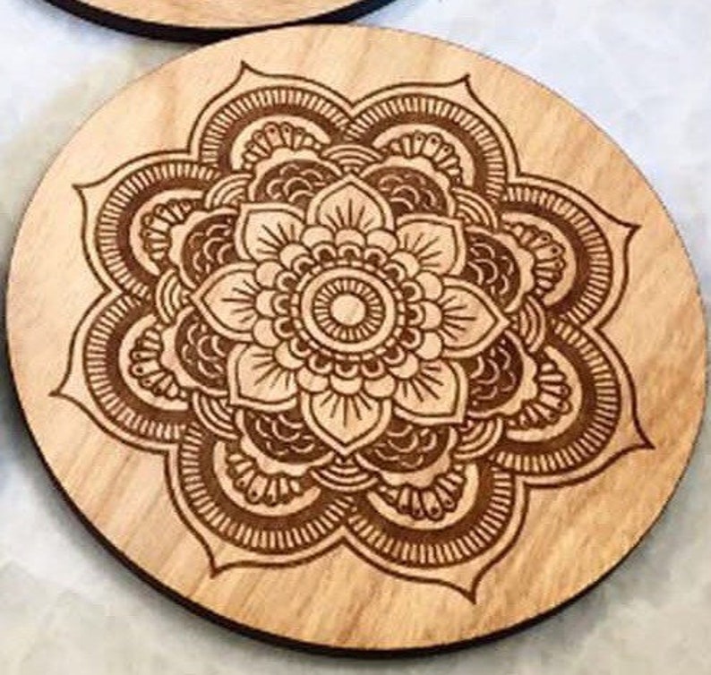 Mandala coaster Mandala art Mandala Indian art Wood Etsy