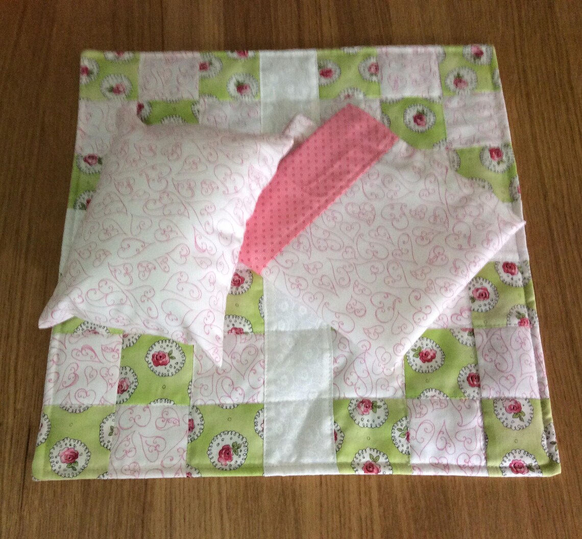 Doll Quilt Pillow and Sheet Set Etsy Australia