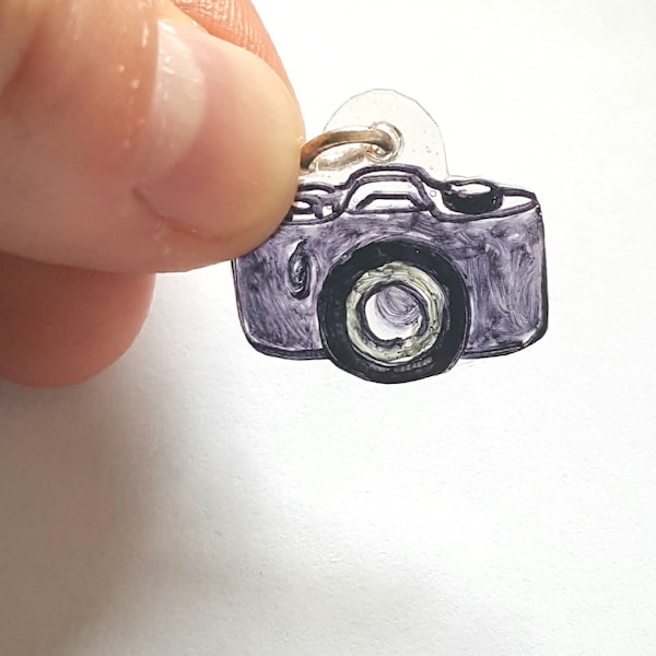 Camera Shrink Dink Charm, for bracelets, necklaces, accessories, photography, gift for art lovers, pendant