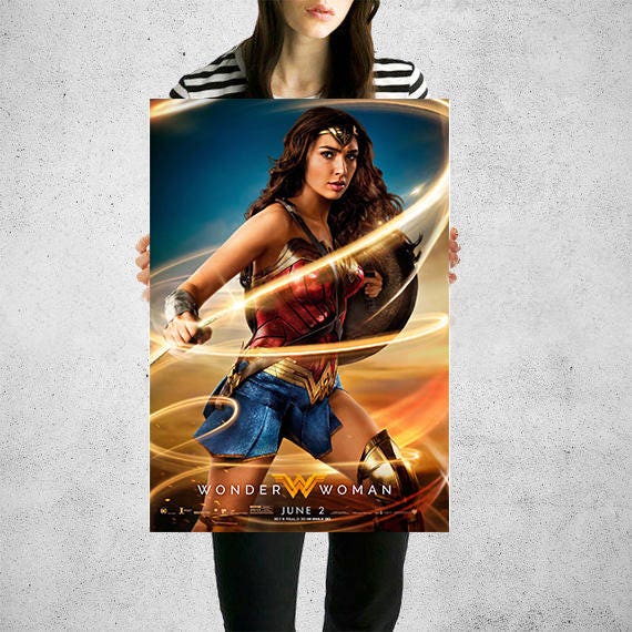Wonder Woman 2017 Movie Poster 24x36 Borderless Glossy 17187