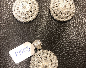 Filigraan Zilveren Oorbellen en Hanger set