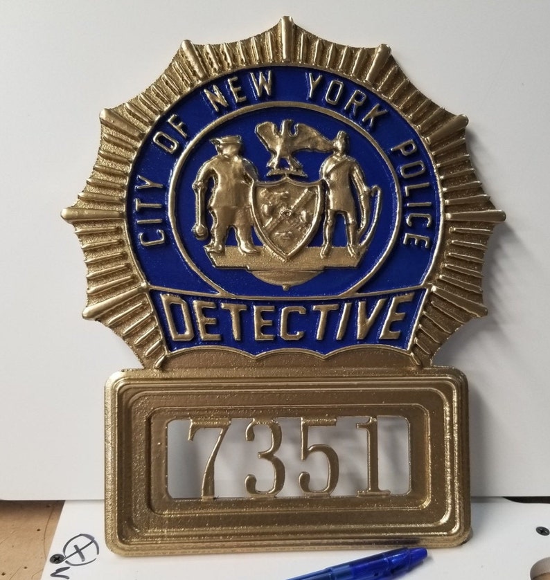 12 Inch NYPD Detective Shield Wall Art With Any Number or Etsy