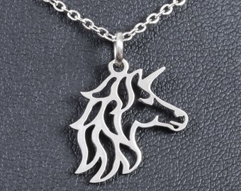 Unicorn pendant stainless steel Necklace