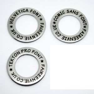 Funky design dog ID disc tag. Stainless steel washer style. FREE ENGRAVING image 2