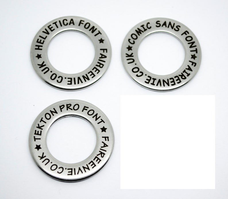 Funky design dog ID disc tag. Stainless steel washer style. FREE ENGRAVING image 2