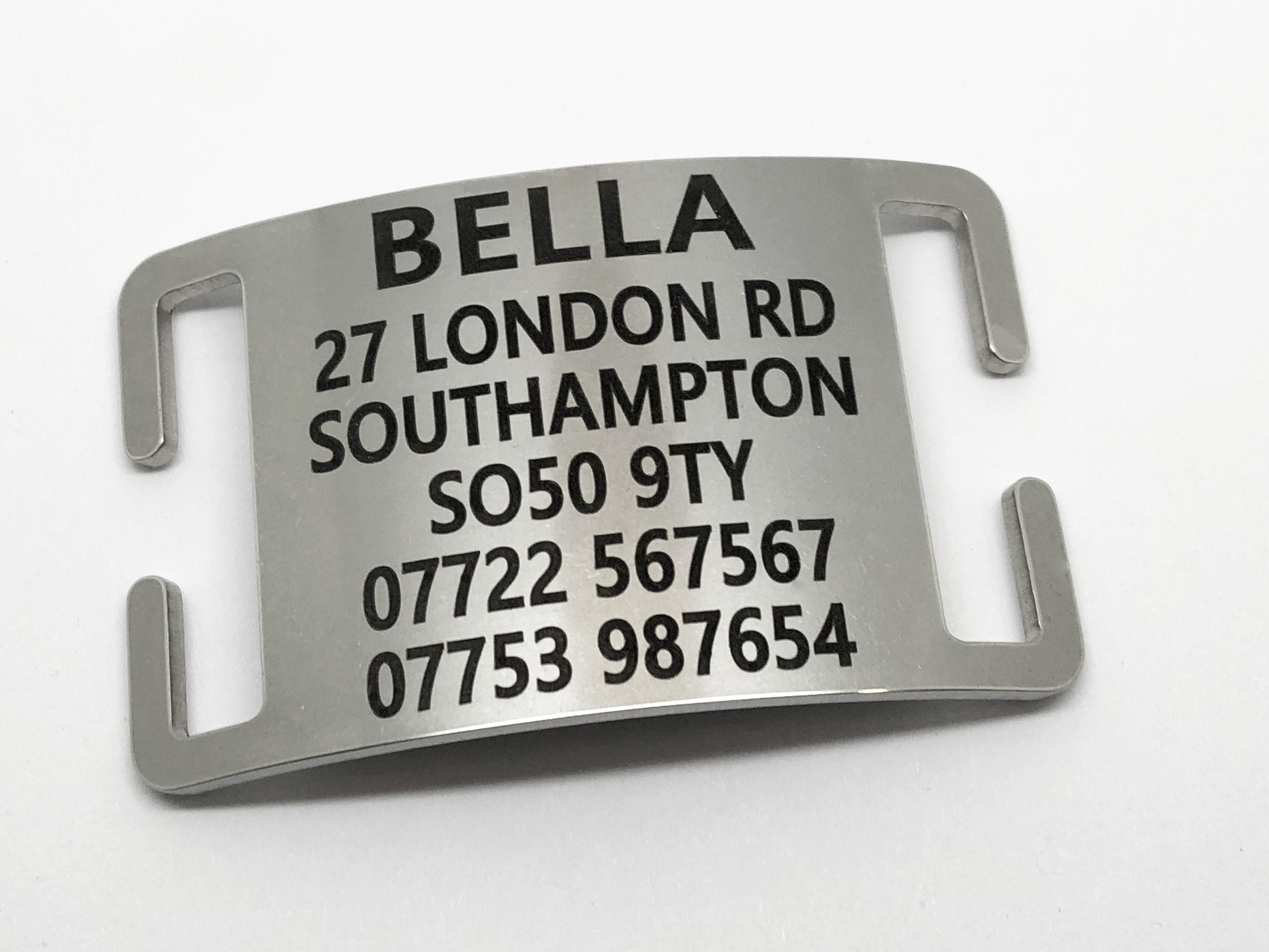 Silver Army Style ID Dog Tag, Personalised Tag 40mm X 25mm Pendant