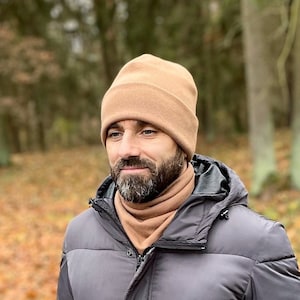 Mens beanie for winter, unisex knit hat with merino wool, comfy beanie hat, Knitted hat for men, women and kids