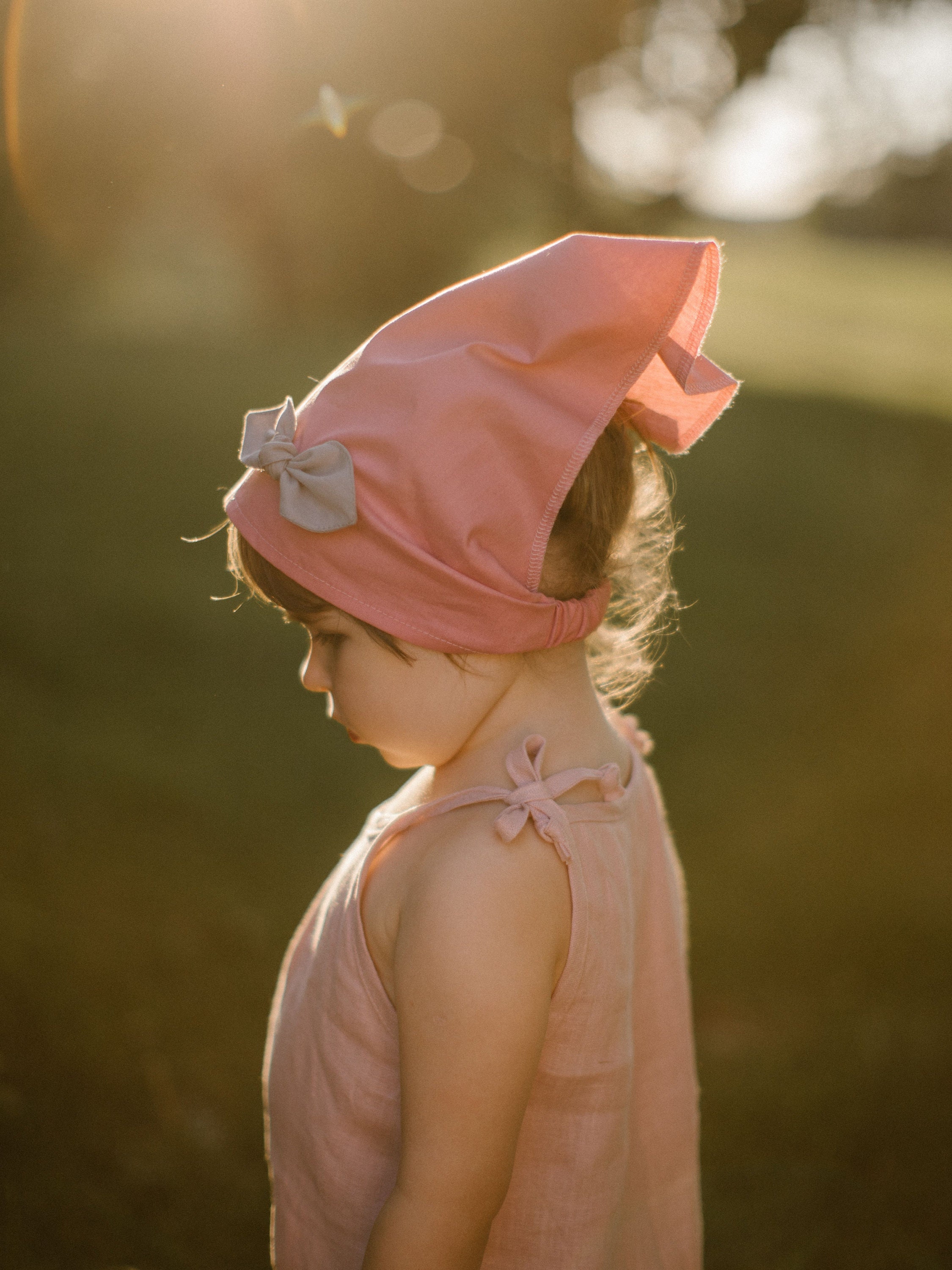 日本全国送料無料商品 特集 With Scarf Head Kids Bow, Cotton Summer, for Wrap Head Girl Clothing