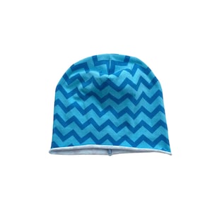 Blue summer beanie, thin cotton beanie hat, ligthweigth jersey beanie for kids and adults,  colorful organic cotton beanie, chemo beanie