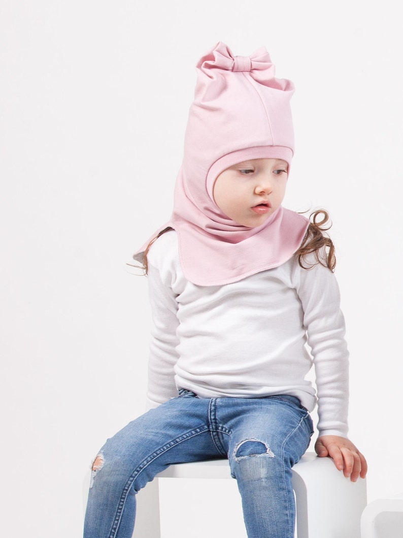 Pink girl balaclavahoodie hat toddler balaclava beanie with Etsy