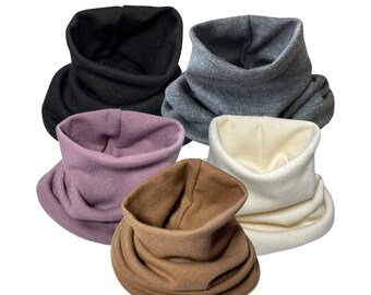Adult neck gaiter with merino wool, warm neck gaiter for women, men and teenagers,  soft knitted neck warmer for autumn or winter