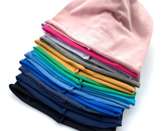 Bonnet en coton, bonnet ample unisexe, bonnet pour adulte et enfant, bonnet pour bébé pour tout-petit, bonnet d'été, bonnet en jersey, toutes les tailles de bonnet, bonnets pour adultes