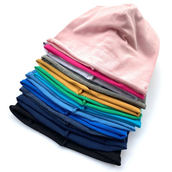 Bonnet en coton, bonnet ample unisexe, bonnet pour adulte et enfant, bonnet pour bébé pour tout-petit, bonnet d'été, bonnet en jersey, toutes les tailles de bonnet, bonnets pour adultes