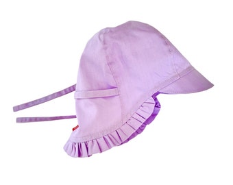 Cappello da sole da bambina regolabile con visiera in 100% cotone biologico leggero