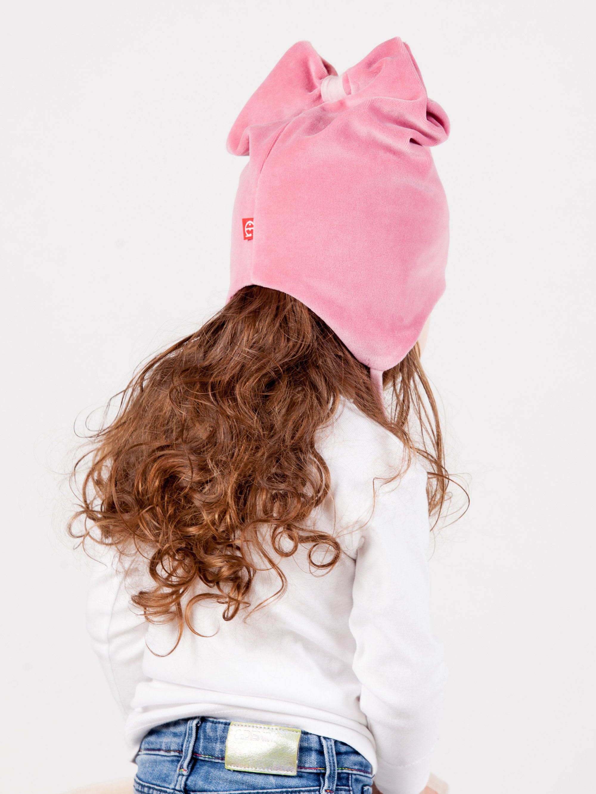 Ear flap baby hat hat with ties girl hat with bow powder Etsy