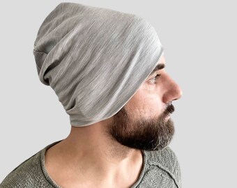 Merino wool beanie for men, kids and women,  lightweight double layer merino wool unisex slouchy hat, adult & kids beanie