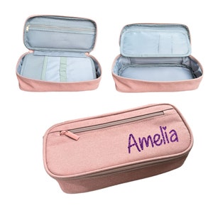 Estuche para lápices personalizado para niños de la escuela, estuche para lápices de gran capacidad personalizado para niñas, portalápices para la vuelta al cole con nombre