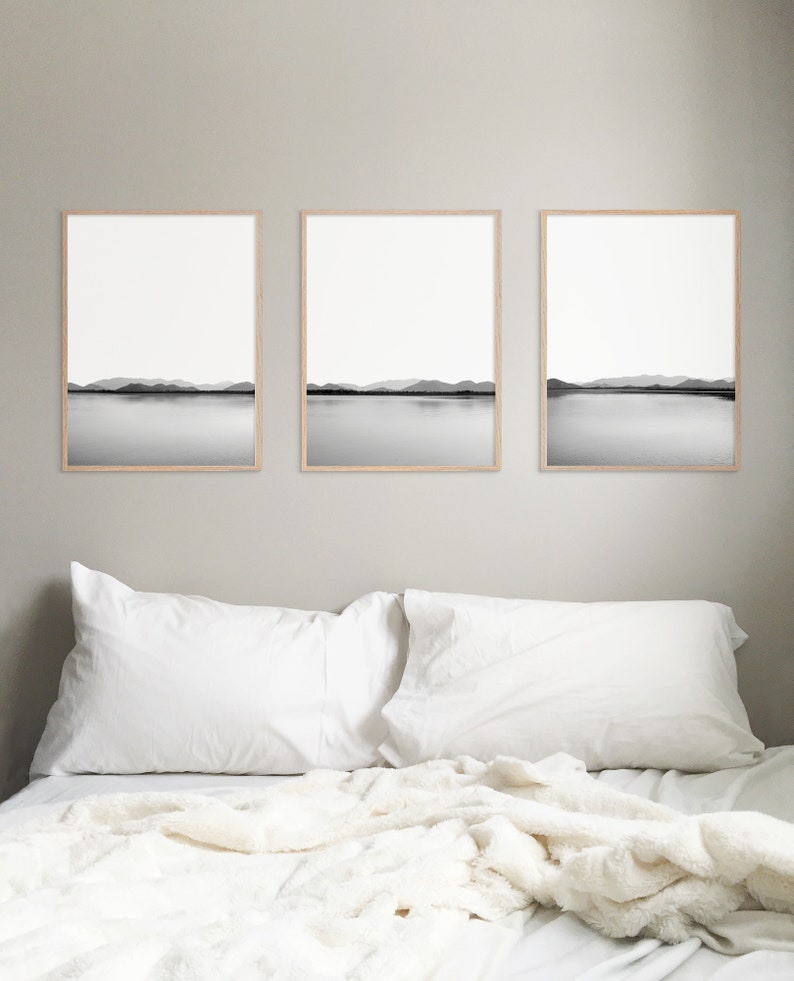 Minimalist Set of 3 Gallery Wall Bedroom Wall Art Peaceful Etsy