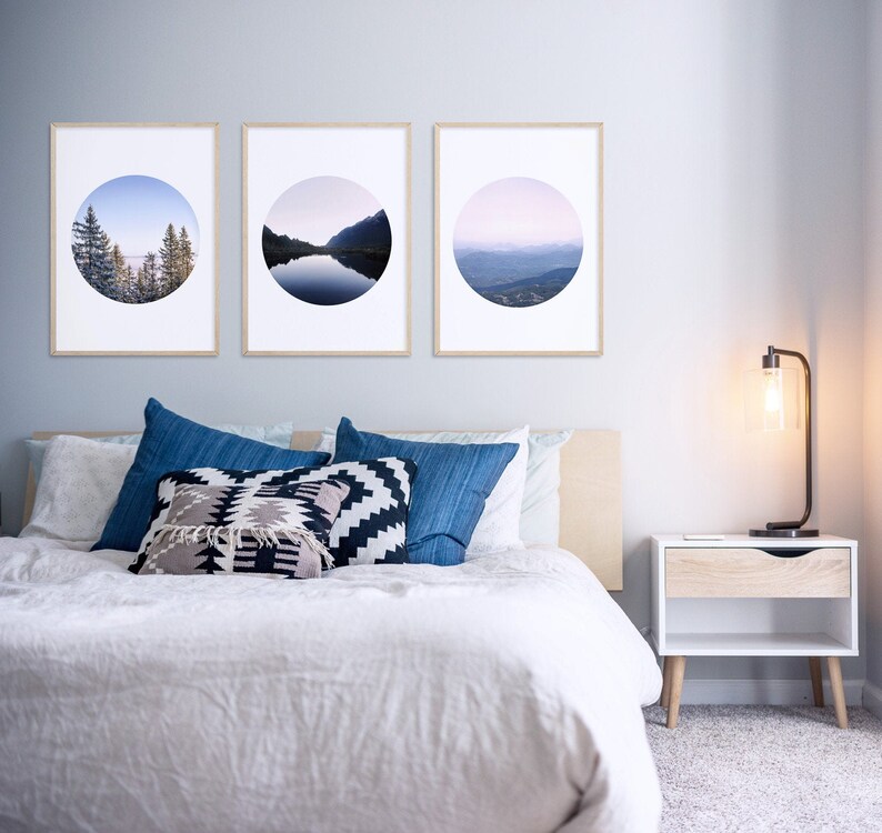 Calming Purple Bedroom Art Print Wall Decor Boho Bedroom Etsy