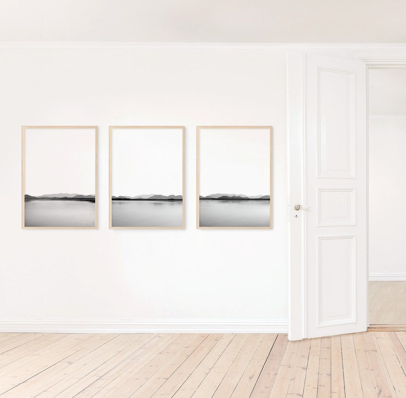 Minimalist Triptych Wall Art, Set of 3 Gallery Wall Bedroom Art Prints