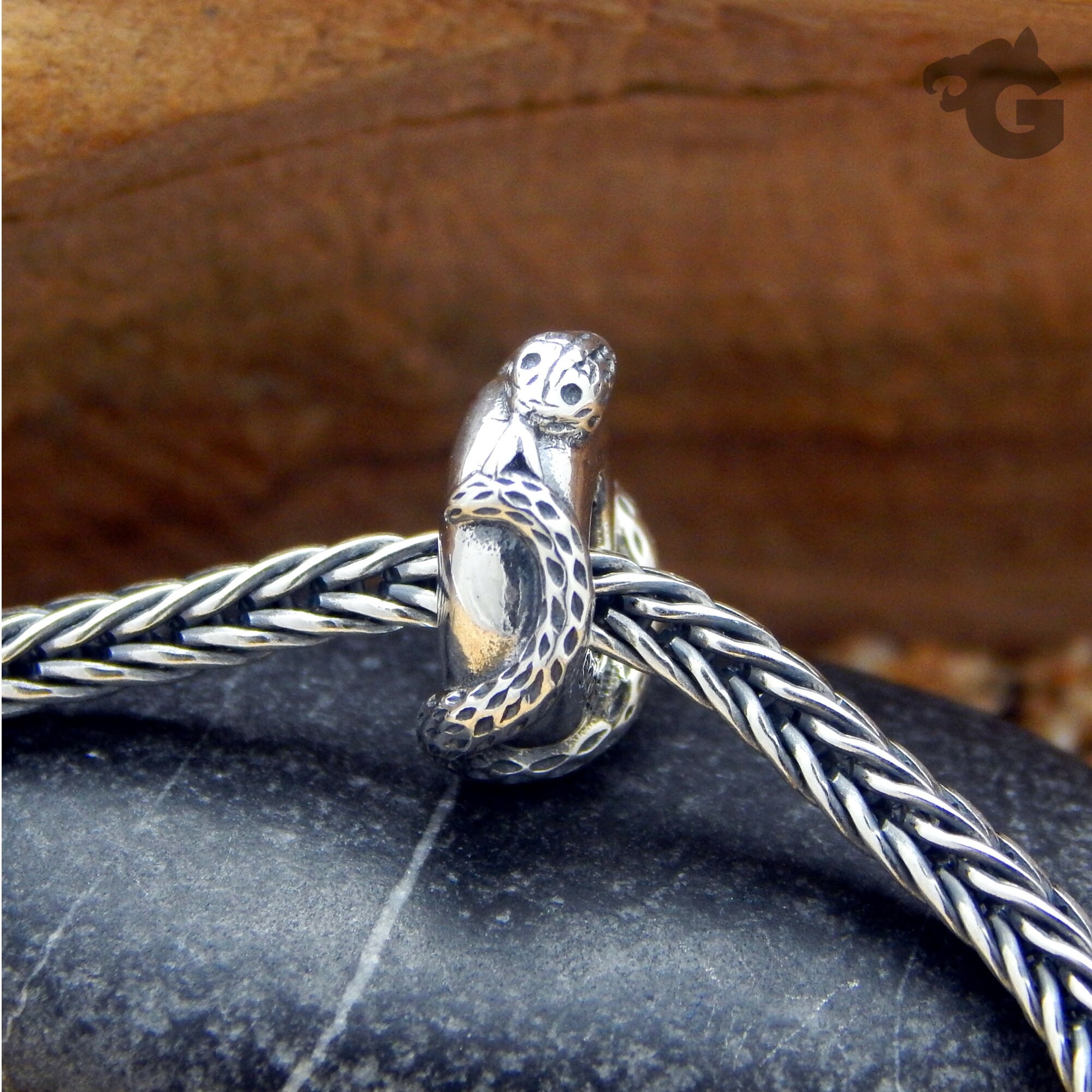 Silver spacer stopper charm for bracelet oxidized 925 Sterling | Etsy
