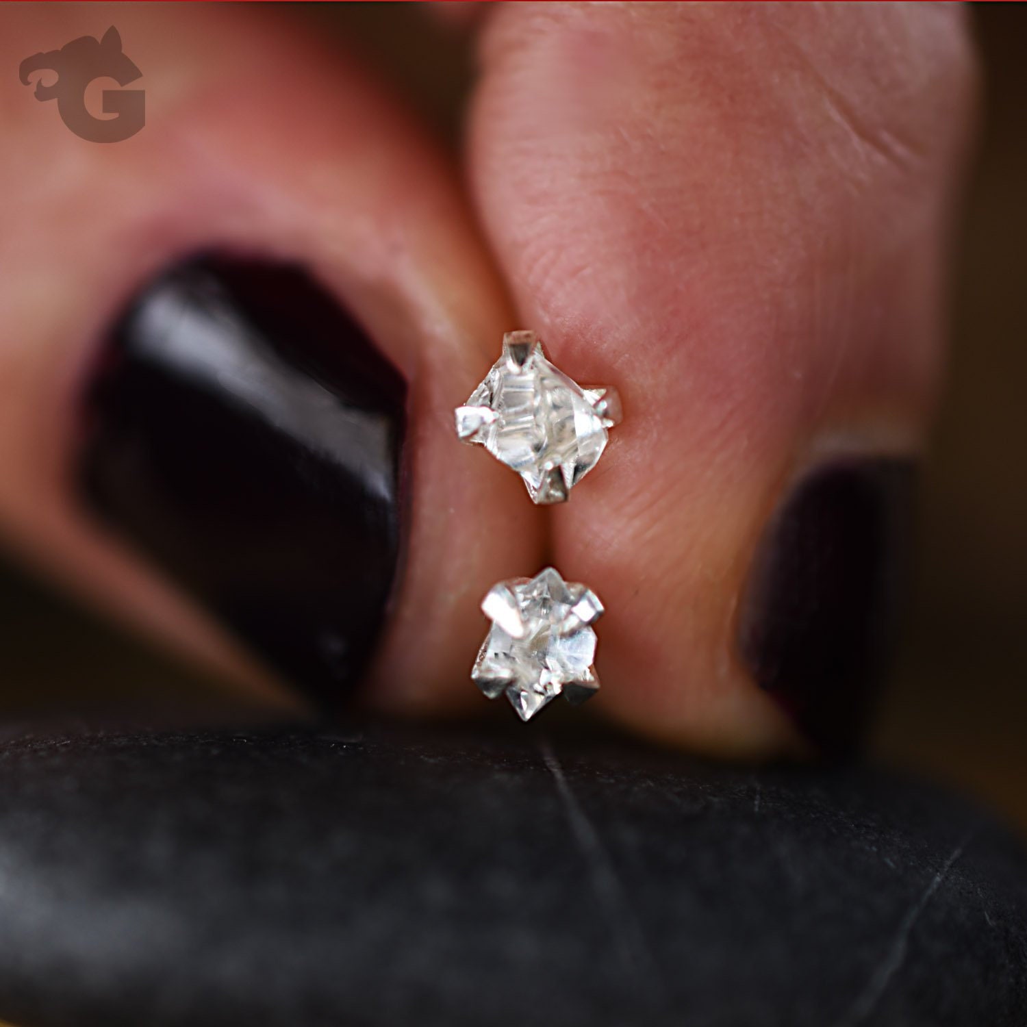 Herkimer Diamond Stud Earrings Set in 925 Silver Pair or | Etsy