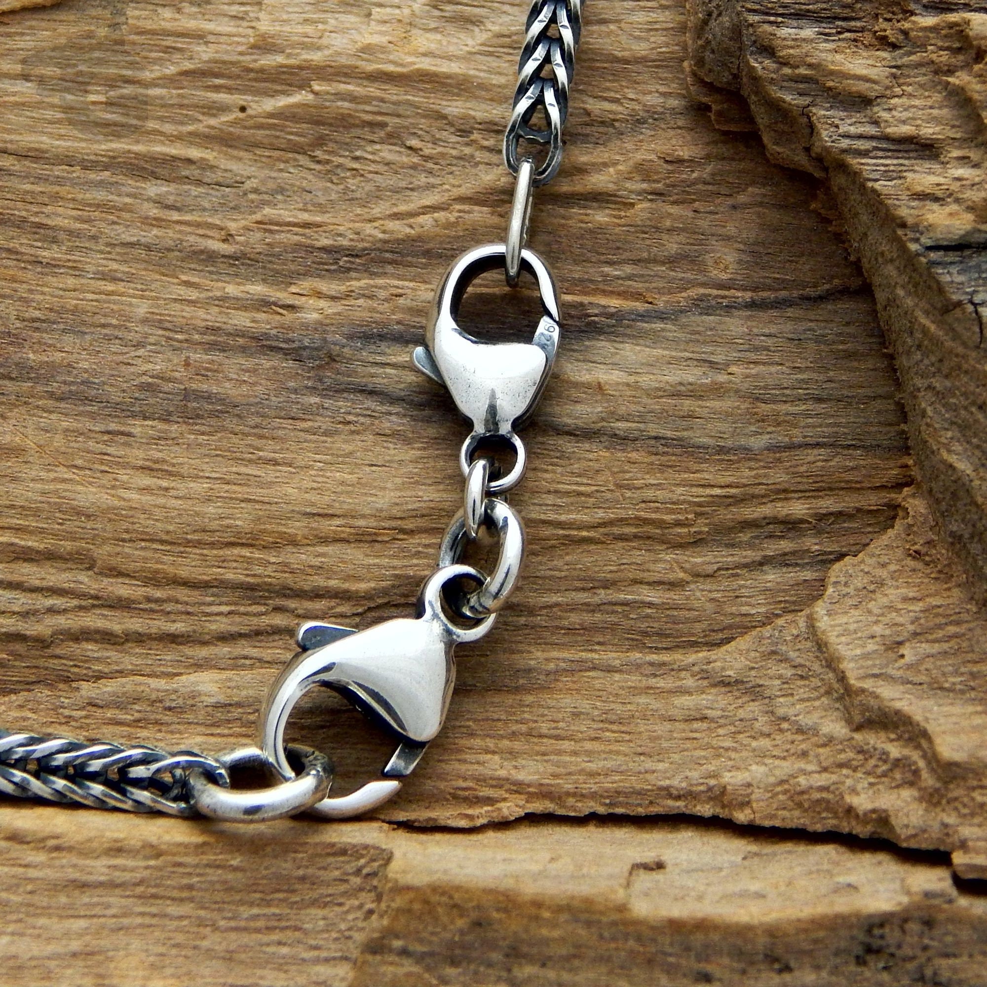 925 Double Lobster Long Large Sterling Silver Clasp Chain - Etsy