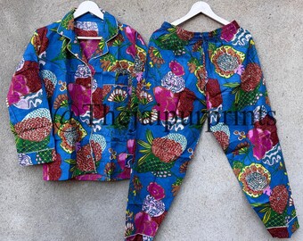 Floral Cotton Pajama Set, Indian Lounge Wear, Bridesmaid Gift