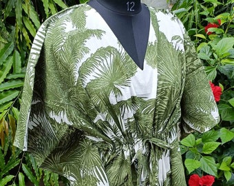 Floral Print Cotton Kaftan Dress: Indian Beach Cover Up