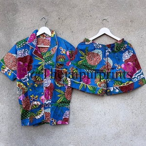 Indian Cotton Pajama Shorts: Soft Floral Bridal Party Gift