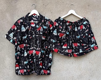 Christmas Pajama Shorts: Indian Cotton Family PJs