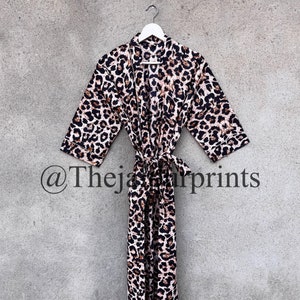 Women&#39;s Long Kimono Dress, Hand Block Print Kimono Robe, Bridesmaid Robe, Summer Kimono, Bath Robe, Gift For Her