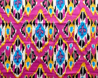 Indiase katoenen stof roze ikat-print: lichtgewicht naaien en quilten