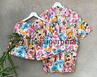 Women's Cotton Pajama Shorts: Beach Party Sleepwear