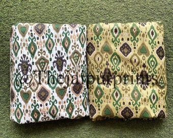 Handmade Ikat Print Cotton Fabric: Indian Sewing & Quilting Fabric By Yard
