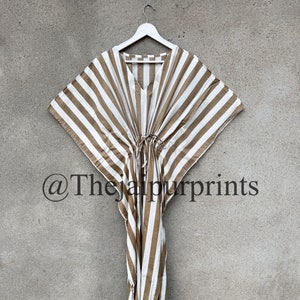 Indian Soft And Comfortable Kaftan, Striped Print Light Weight Caftan, Women's Kaftan, Boho Kaftan, Comfy Dress, Home Wear Maxi Dress