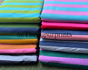 Hand Block Print Striped Cotton Fabric: Apparel, Crafting, Sewing