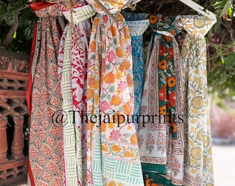 Hand Block Print Cotton Scarf: Indian Summer Sarong Pareo