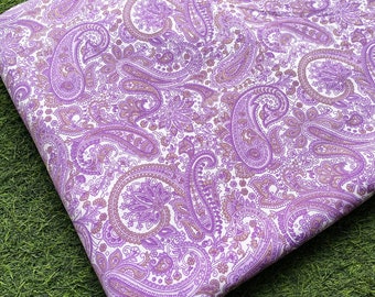 Pure Silk Satin Fabric: Indian Paisley Print, Dress Fabric By The Yard