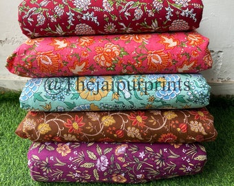 Wholesale Lot Indian Hand Block Print Soft Fabric By The Yard, 100 % Pure Cotton Voile Fabric For Dress Making ,Sewing, Crafting, Upholstery