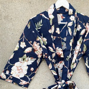 Women's Loungewear Kimono, Bird & Floral Print Kimono Robe, Long Ethnic Pattern kimono, African Women kimono, Women's Hippie Boho Clothing