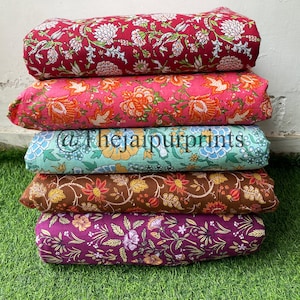 Wholesale Lot Indian Hand Block Print Soft Fabric By The Yard, 100 % Pure Cotton Voile Fabric For Dress Making ,Sewing, Crafting, Upholstery