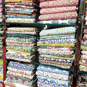 Indian Hand Block Print Soft Fabric By The Yard, 100 % Pure Cotton Voile Fabric For Dress Making ,Sewing, Crafting, Upholstery