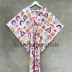Floral Cotton Kaftan: Plus Size Maxi Dress, Beach Cover-Up