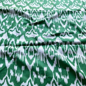 Indian 100% Ikat Design Soft Cotton Fabric, Ikat Home Decor Fabric, Designer Upholstery Fabric by the yard, Dressmaking Fabric