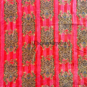 Indian Velvet Fabric, Tiger Print Handmade Velvet, Sewing Fabric, Fabric By The Yard, Dressmaking Fabric, Upholstery Fabric, Craft Fabric