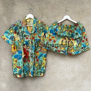 Frida Khalo Print Pajama Shorts, 100% Soft Cotton Shirt And Shorts Set, Comfortable Nightwear Pj Set, Shorts For Women, Gift To Be Moms