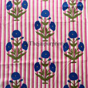Block Print Floral Printed Fabric, Indian Soft Cotton Fabric, Sewing Fabric, Quilting, Crafting Fabric, Dress Making Fabric, Apparel Fabric